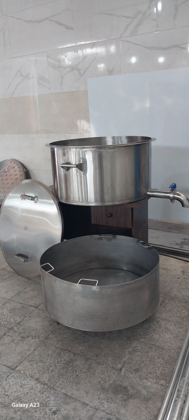 دیگ چلو پز (پلویی ) صنعتی 40 کیلویی استیل 350 پرس